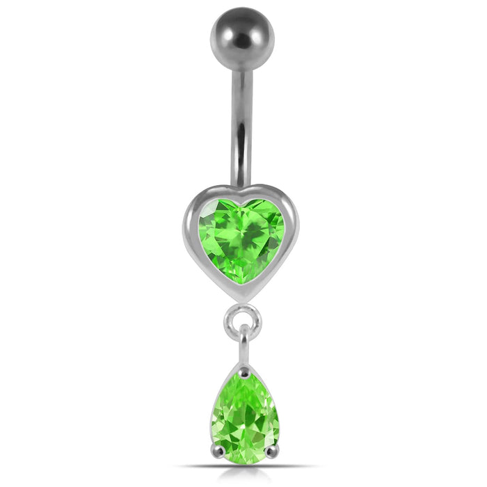 Moving Jeweled Hearts Belly Ring - Monster Piercing