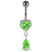 Moving Jeweled Hearts Belly Ring - Monster Piercing