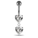 Moving Jeweled Red Heart Belly Button Ring - Monster Piercing