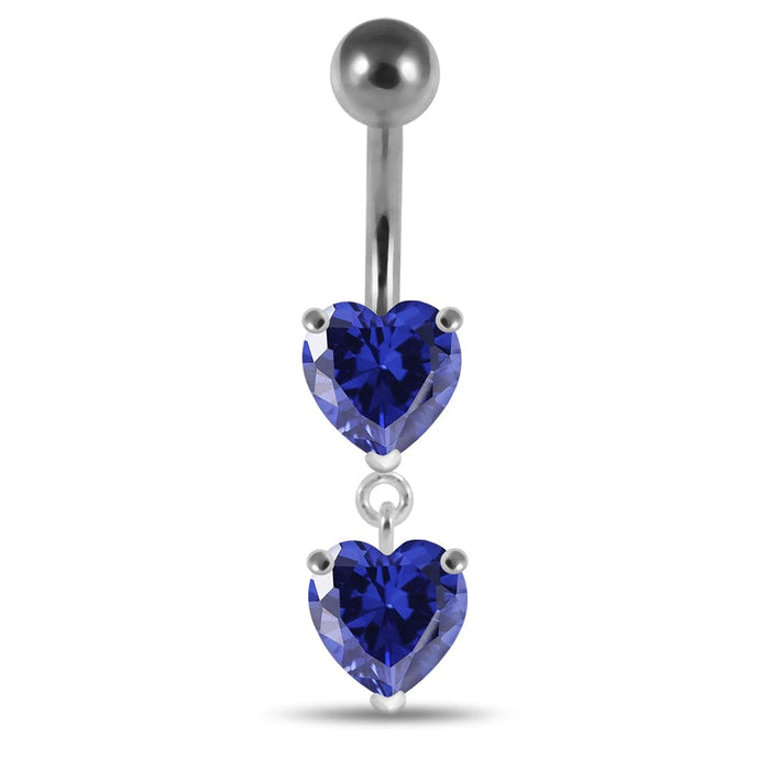 Moving Jeweled Red Heart Belly Button Ring - Monster Piercing