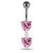 Moving Jeweled Red Heart Belly Button Ring - Monster Piercing