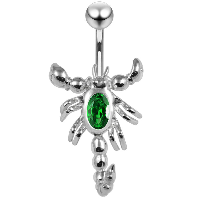 Moving Jeweled Scorpio Belly Ring - Monster Piercing