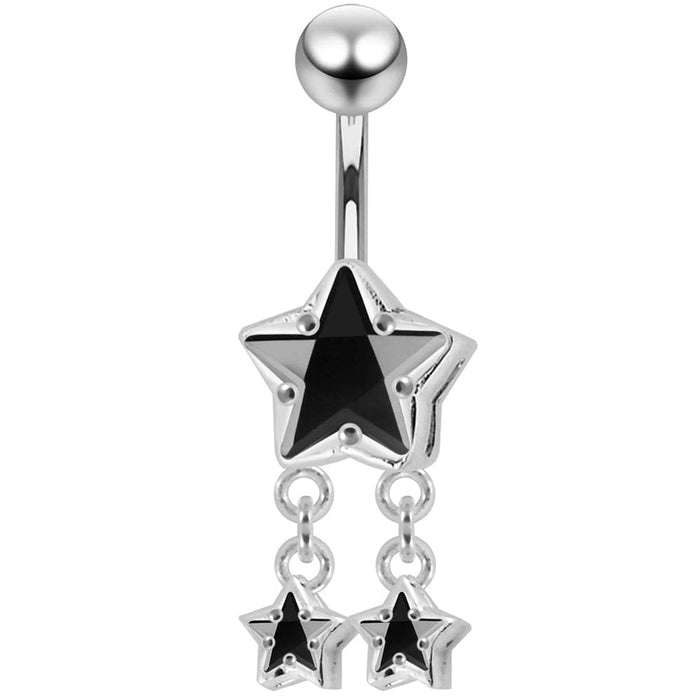 Dangling Stars Navel Belly Ring - Monster Piercing