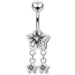 Dangling Stars Navel Belly Ring - Monster Piercing