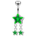 Dangling Stars Navel Belly Ring - Monster Piercing