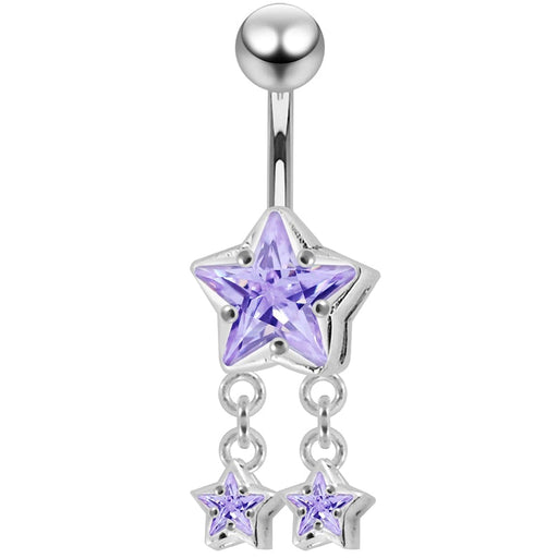 Dangling Stars Navel Belly Ring - Monster Piercing