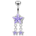 Dangling Stars Navel Belly Ring - Monster Piercing