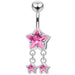 Dangling Stars Navel Belly Ring - Monster Piercing