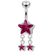 Dangling Stars Navel Belly Ring - Monster Piercing