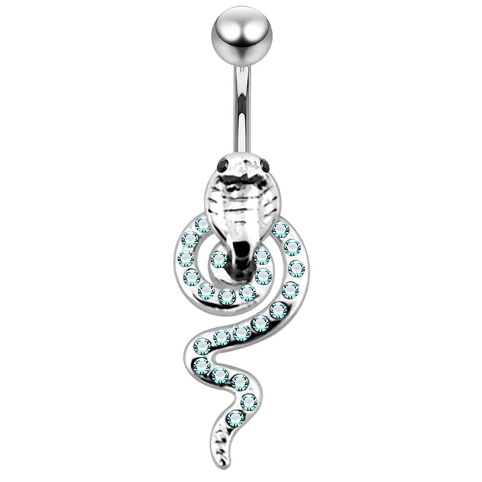 Moving Jeweled Snake Belly Ring - Monster Piercing