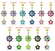 14G Moving Jeweled Flower Navel SS Banana Bar Ring - Monster Piercing