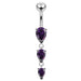 Navel Jeweled Teardrop Belly Ring - Monster Piercing