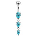 Navel Jeweled Teardrop Belly Ring - Monster Piercing