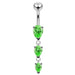 Navel Jeweled Teardrop Belly Ring - Monster Piercing