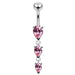 Navel Jeweled Teardrop Belly Ring - Monster Piercing