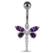 Moving Jeweled Dragonfly Navel Ring - Monster Piercing