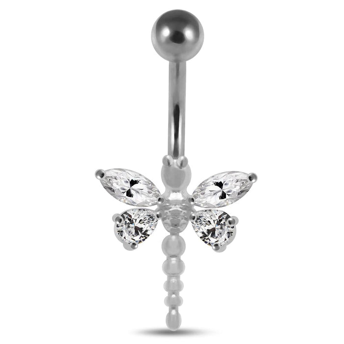 Moving Jeweled Dragonfly Navel Ring - Monster Piercing