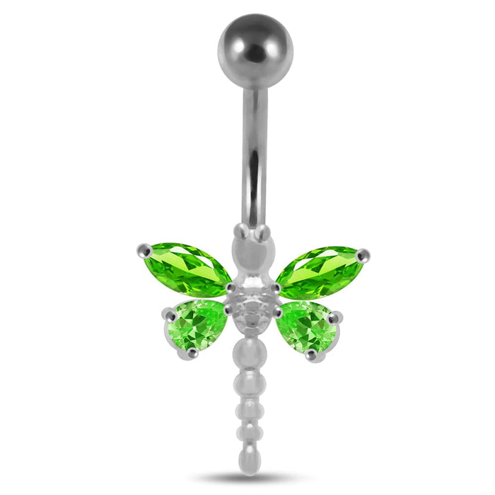 Moving Jeweled Dragonfly Navel Ring - Monster Piercing