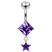 Moving Jeweled Charms Navel Body Jewelry - Monster Piercing