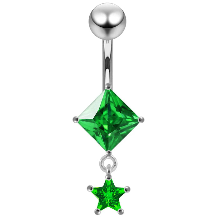 Moving Jeweled Charms Navel Body Jewelry - Monster Piercing