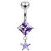 Moving Jeweled Charms Navel Body Jewelry - Monster Piercing