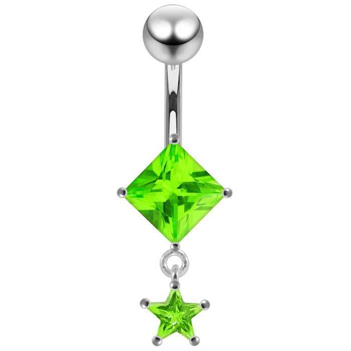 Moving Jeweled Charms Navel Body Jewelry - Monster Piercing