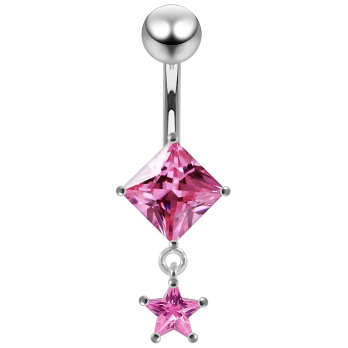 Moving Jeweled Charms Navel Body Jewelry - Monster Piercing