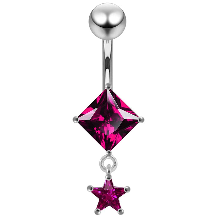 Moving Jeweled Charms Navel Body Jewelry - Monster Piercing