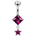 Moving Jeweled Charms Navel Body Jewelry - Monster Piercing