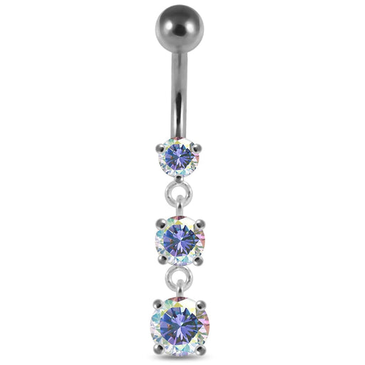 Moving Jeweled Charms Belly Ring - Monster Piercing