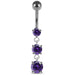 Moving Jeweled Charms Belly Ring - Monster Piercing