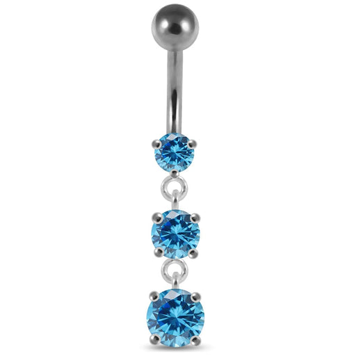 Moving Jeweled Charms Belly Ring - Monster Piercing