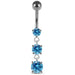 Moving Jeweled Charms Belly Ring - Monster Piercing