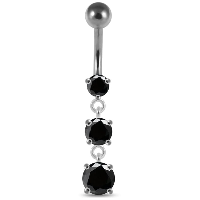 Moving Jeweled Charms Belly Ring - Monster Piercing