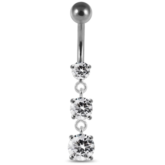 Moving Jeweled Charms Belly Ring - Monster Piercing