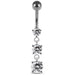 Moving Jeweled Charms Belly Ring - Monster Piercing