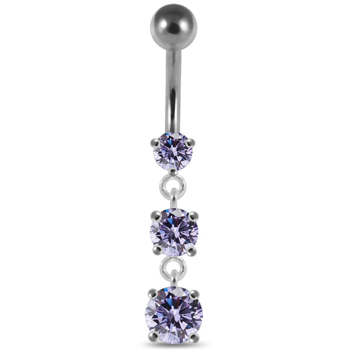 Moving Jeweled Charms Belly Ring - Monster Piercing