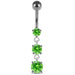 Moving Jeweled Charms Belly Ring - Monster Piercing