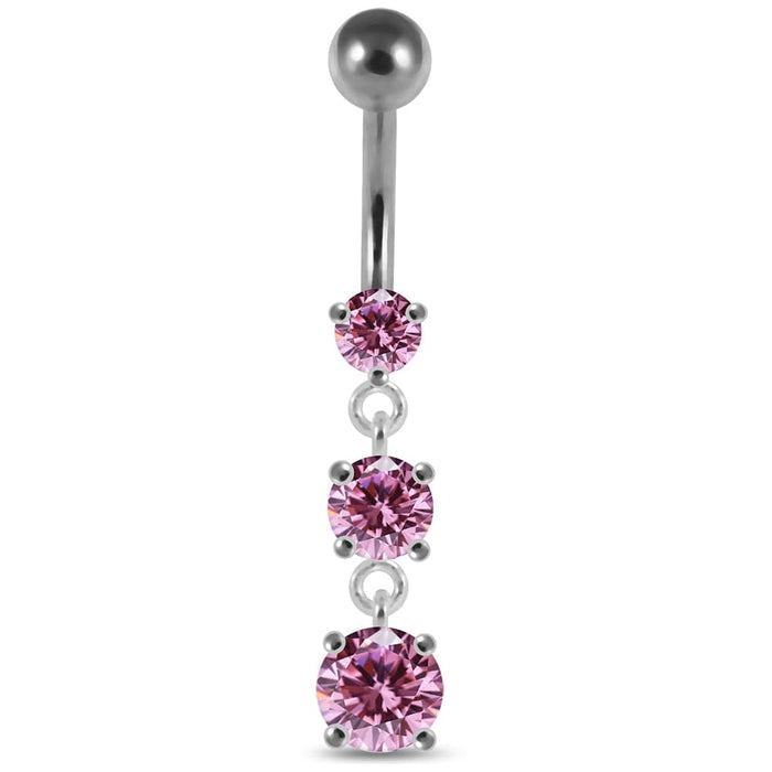 Moving Jeweled Charms Belly Ring - Monster Piercing