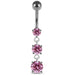 Moving Jeweled Charms Belly Ring - Monster Piercing