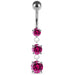 Moving Jeweled Charms Belly Ring - Monster Piercing