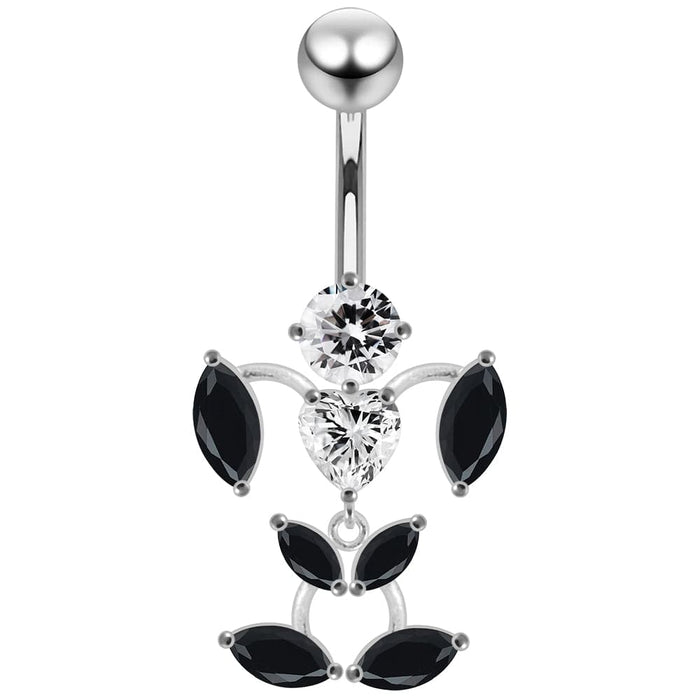 Moving Jeweled Man-Shaped Navel Ring - Monster Piercing