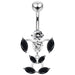 Moving Jeweled Man-Shaped Navel Ring - Monster Piercing