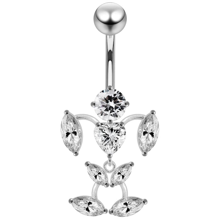 Moving Jeweled Man-Shaped Navel Ring - Monster Piercing