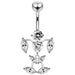 Moving Jeweled Man-Shaped Navel Ring - Monster Piercing