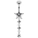 Moving Jeweled Star Charm Navel Ring - Monster Piercing