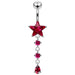 Moving Jeweled Star Charm Navel Ring - Monster Piercing