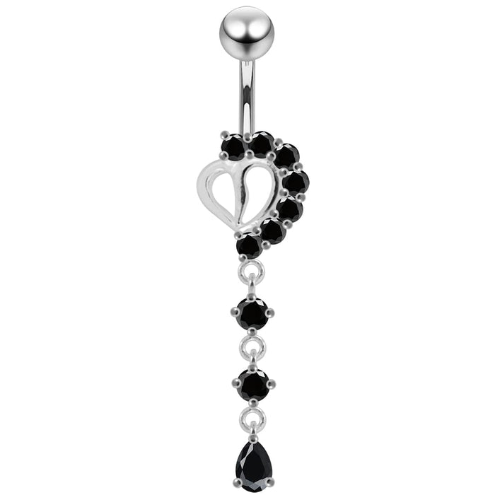 Moving Semi Heart Belly Ring - Monster Piercing