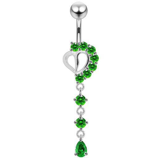 Moving Semi Heart Belly Ring - Monster Piercing