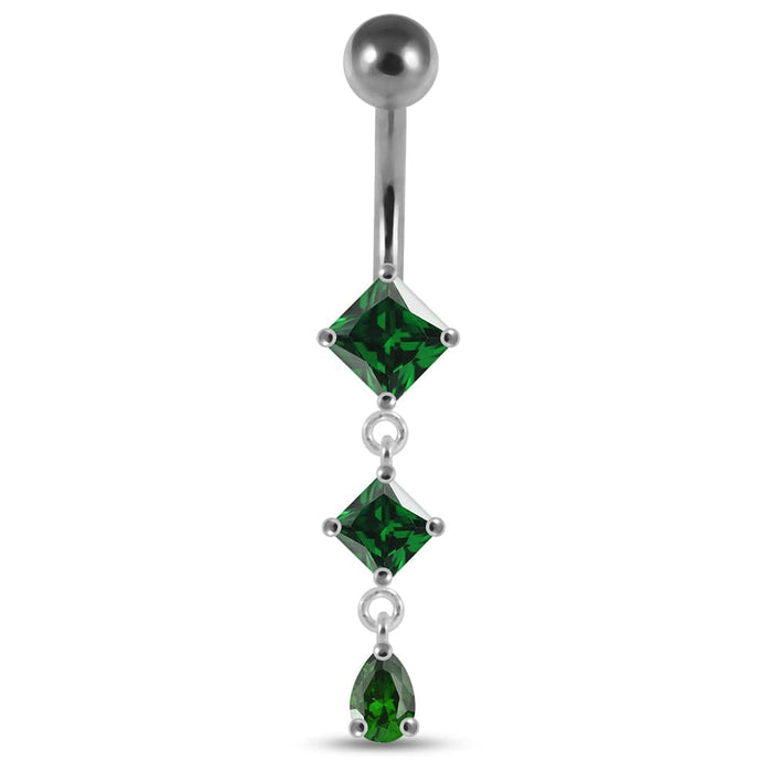 Dangling Jeweled Belly Ring - Monster Piercing